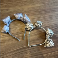 Dot Ribbon headband/ pale color