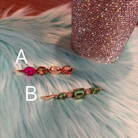 Colorful bijou hair pins