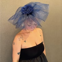 Navy dreamy flower head dress