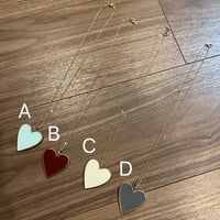 Enamel Heart Plate Necklace