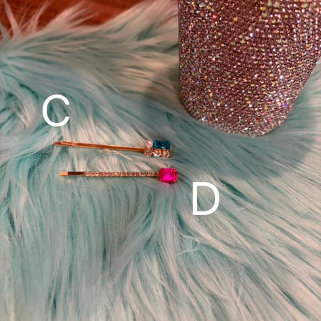 Colorful bijou hair pins