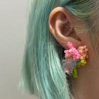 Flower bouquet beaded pierce