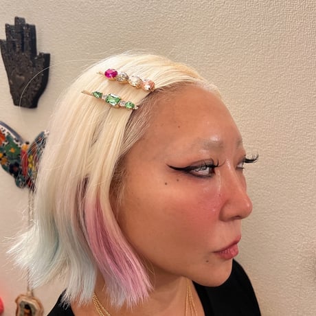 Colorful bijou hair pins
