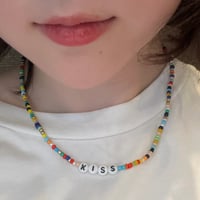 Lucky rainbowbeaded short necklace