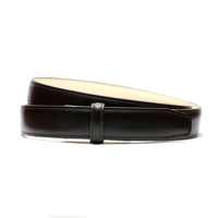 1” CALF LEATHER BELT  DARK BROWN