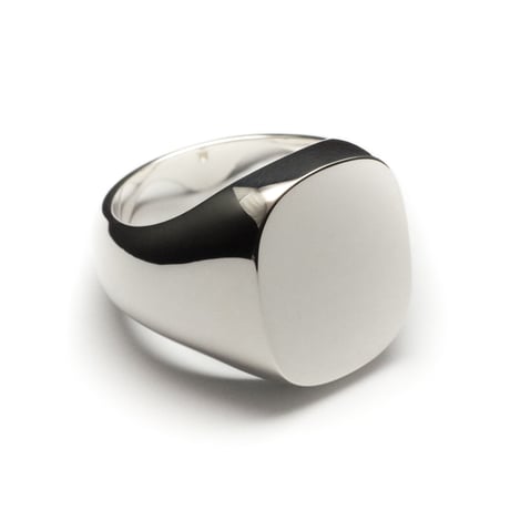 SIGNET RING CUSHION FACE  18 x 15mm
