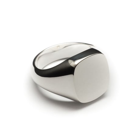 SIGNET RING CUSHION FACE  14 x 12mm