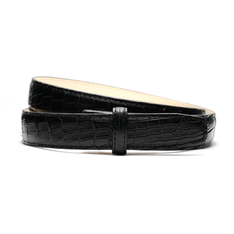 1” CROCODILE BELT BLACK