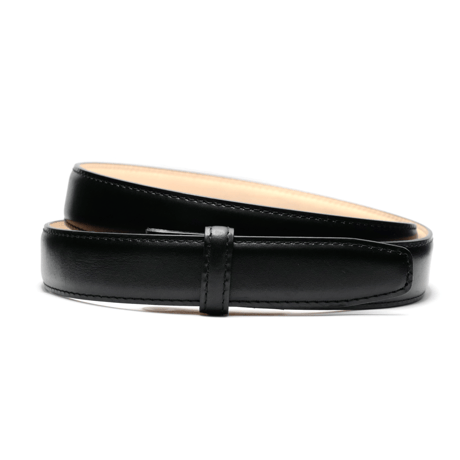 1” CALF LEATHER BELT  BLACK
