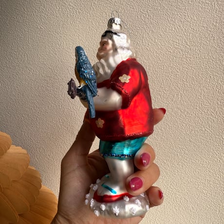 Guitar santa glass ornament USA