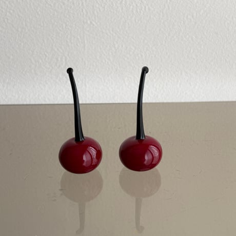 Glass cherry set objet