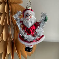 Santa decoration glass ornament USA