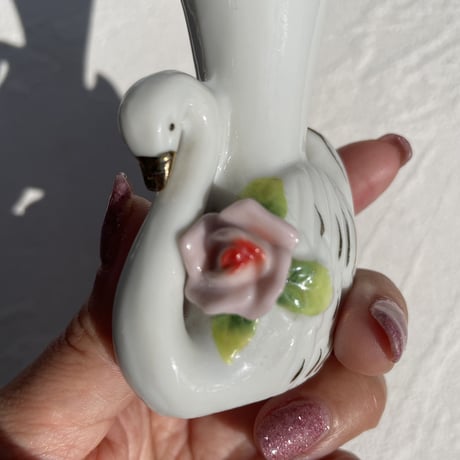 Mini flower vase swan