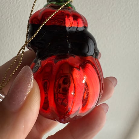 【Vintage】Pumpkin glass ornament USA