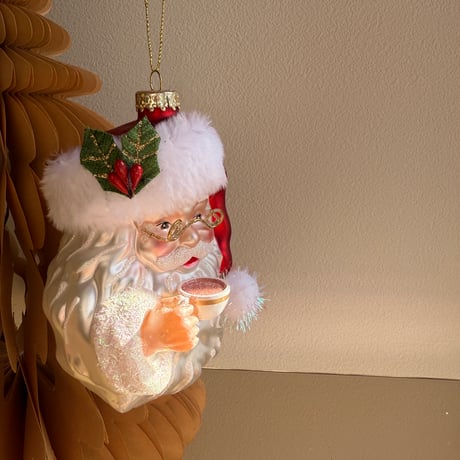 Santa glass ornament USA