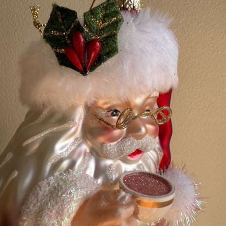 Santa glass ornament USA