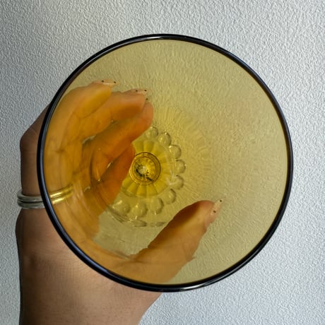 Anchor Hocking Boopie amber goblet glass