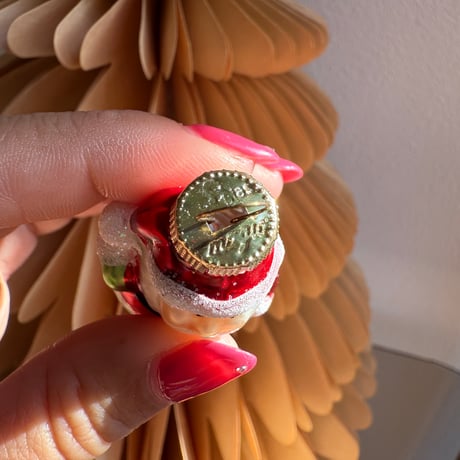 Mini santa glass ornament Poland