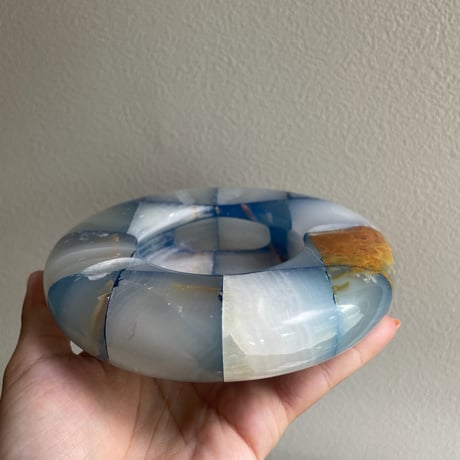 Stone ashtray large Blue