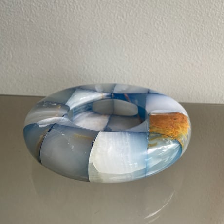 Stone ashtray large Blue
