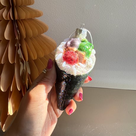 Sushi roll glass ornament USA