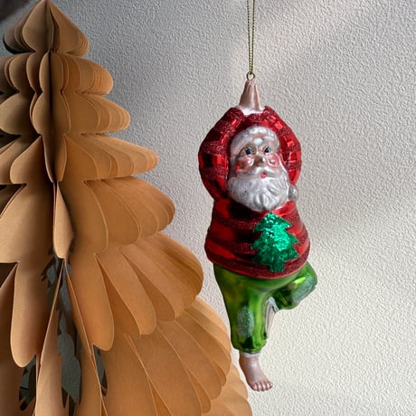 Yoga B santa glass ornament USA