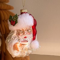 Santa glass ornament USA