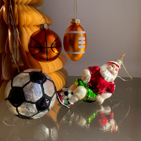Soccer ball glass ornament USA