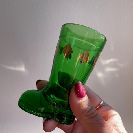 Boot green mini glass