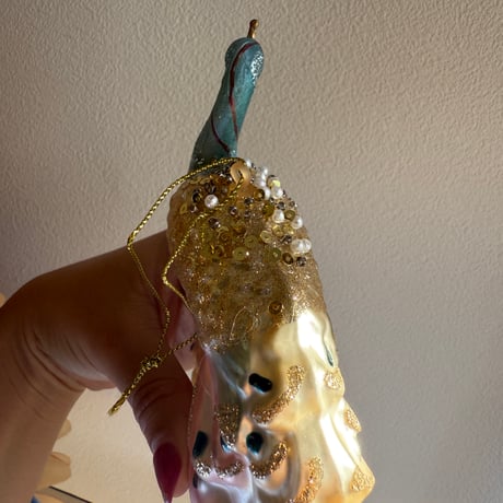 Peacock glass ornament USA