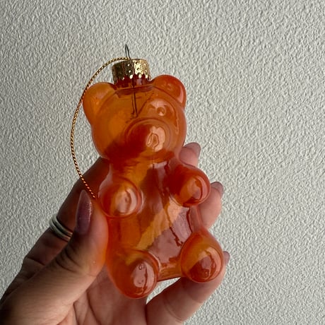 Gummy bear glass ornament USA（Gold charm）