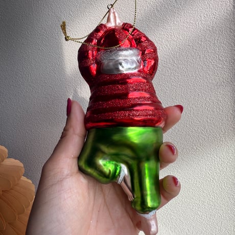 Yoga B santa glass ornament USA