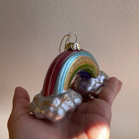 Rainbow glass ornament USA
