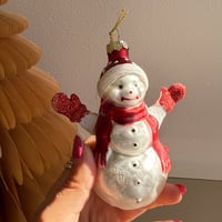 Snowman glass ornament USA