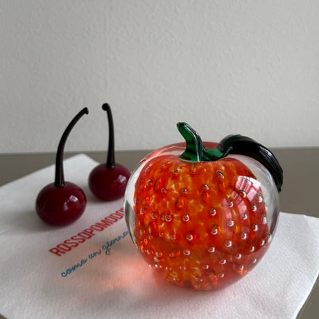 Glass cherry set objet