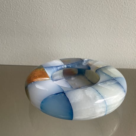 Stone ashtray large Blue