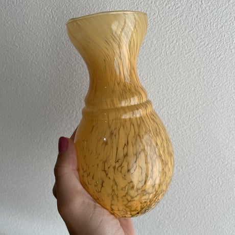 Yellow glass flower vase
