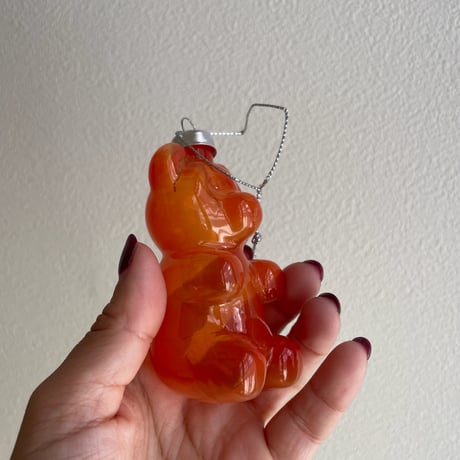 Gummy bear glass ornament orange USA（Silver charm）