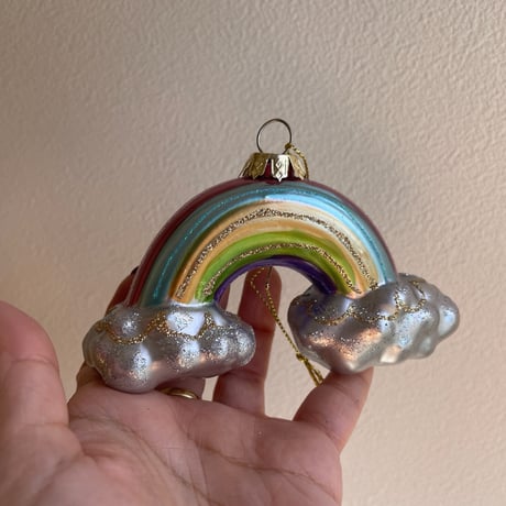 Rainbow glass ornament USA