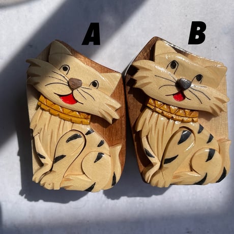 Wood mini box cat
