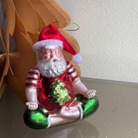 Yoga A santa glass ornament USA