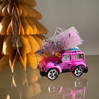 Pink car glass ornament USA