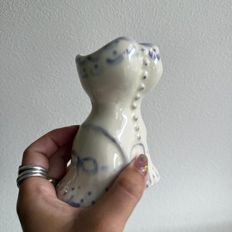 Dress flower vase purple