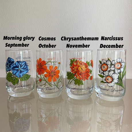 Brockway Flower of the month glass（9.10.11.12）