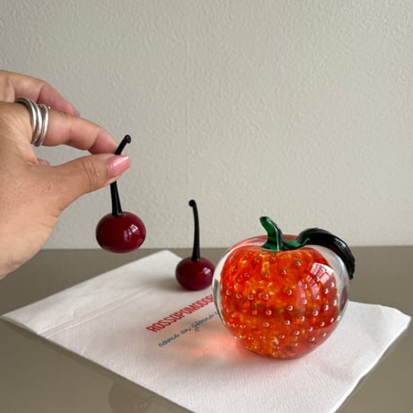 Glass cherry set objet