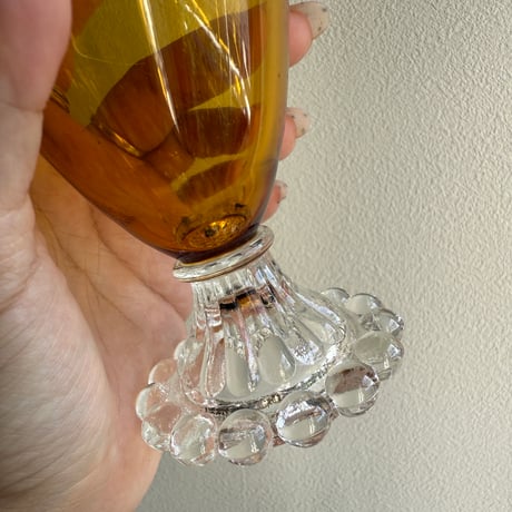 Anchor Hocking Boopie amber goblet glass