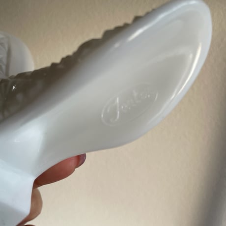 Fenton milk glass boots