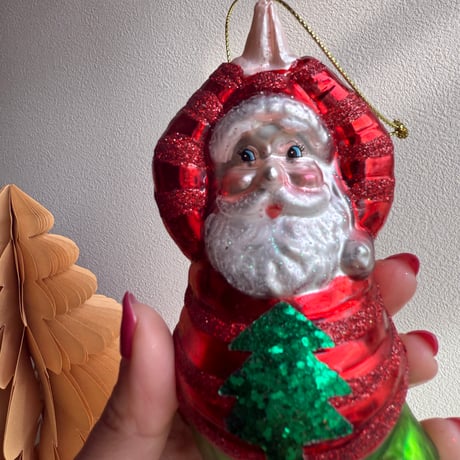 Yoga B santa glass ornament USA