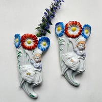 Wall decoration flower vase girl