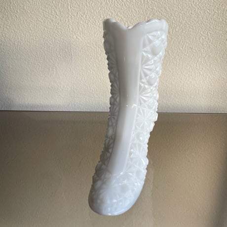 Fenton milk glass boots